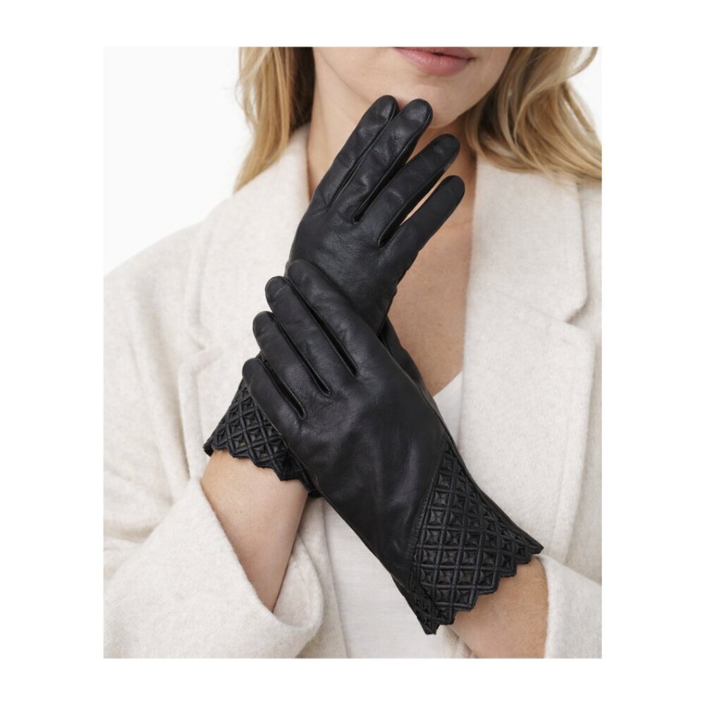 Black Kid Leather Gloves - 6 1/2